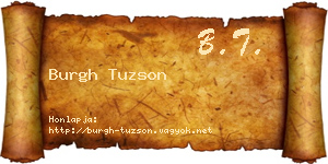 Burgh Tuzson névjegykártya